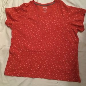 Duluth Trading Co White & Rust Orange Shirt 2XL